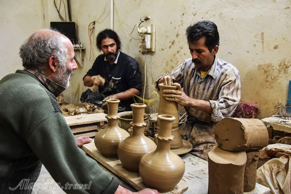 کارگاه های سفالگری لالجین | علاءالدین تراول