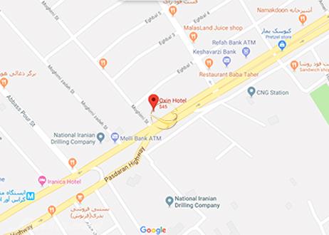 نمای سالن کنفرانس هتل اکسین اهواز روی نقشه