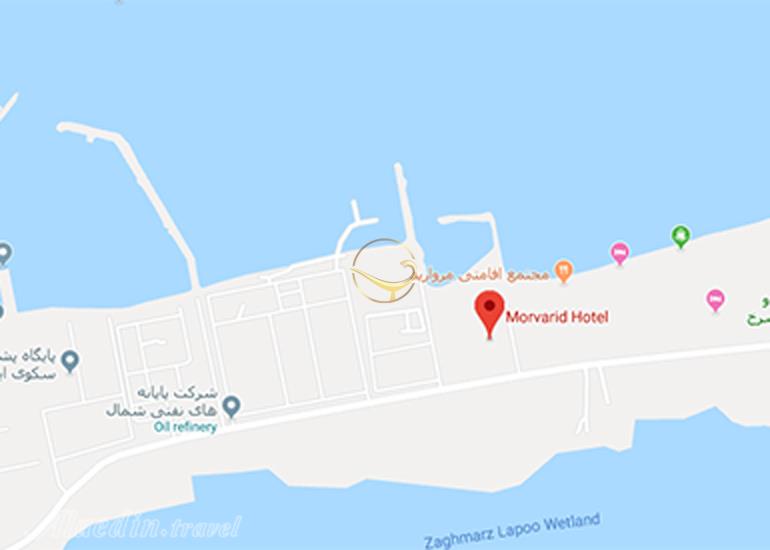 نمای سالن همایش هتل مروارید صدرا بهشهر روی نقشه