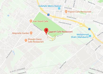 نمای سالن کنفرانس البرز هتل گاجره کرج روی نقشه