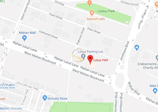 نمای سالن شماره یک تالار لوتوس کرج روی نقشه