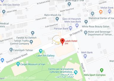 نمای سالن سنبل هتل لاله تهران روی نقشه
