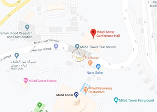 نمای سالن حافظ برج میلاد تهران (سالن اصلی) روی نقشه